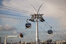 Firefighter evacuation exercice on urban cable car - Limeil-Brevannes