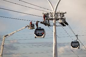 Firefighter evacuation exercice on urban cable car - Limeil-Brevannes