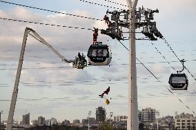 Firefighter evacuation exercice on urban cable car - Limeil-Brevannes