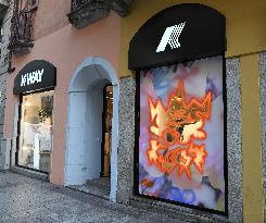 Luca Lo Curzio At K-Way Store Opening - Milan
