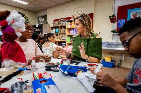 Queen Maxima Visits Mobiel Primary School - Amsterdam