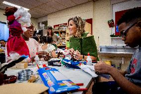 Queen Maxima Visits Mobiel Primary School - Amsterdam
