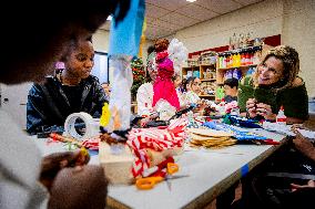 Queen Maxima Visits Mobiel Primary School - Amsterdam