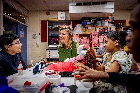 Queen Maxima Visits Mobiel Primary School - Amsterdam