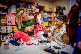 Queen Maxima Visits Mobiel Primary School - Amsterdam