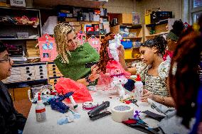 Queen Maxima Visits Mobiel Primary School - Amsterdam