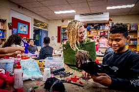 Queen Maxima Visits Mobiel Primary School - Amsterdam