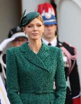 NO TABLOID - Prince Albert and Princess Charlene Welcome Portuguese President - Monaco