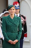 NO TABLOID - Prince Albert and Princess Charlene Welcome Portuguese President - Monaco