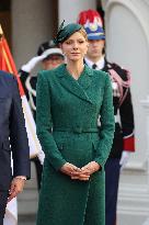 NO TABLOID - Prince Albert and Princess Charlene Welcome Portuguese President - Monaco