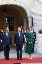 NO TABLOID - Prince Albert and Princess Charlene Welcome Portuguese President - Monaco