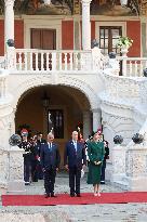 NO TABLOID - Prince Albert and Princess Charlene Welcome Portuguese President - Monaco