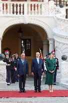 NO TABLOID - Prince Albert and Princess Charlene Welcome Portuguese President - Monaco
