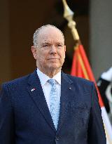 NO TABLOID - Prince Albert and Princess Charlene Welcome Portuguese President - Monaco