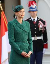 NO TABLOID - Prince Albert and Princess Charlene Welcome Portuguese President - Monaco