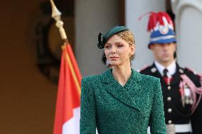 NO TABLOID - Prince Albert and Princess Charlene Welcome Portuguese President - Monaco