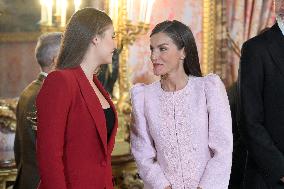Spanish Royals At Royal Reception - Madrid