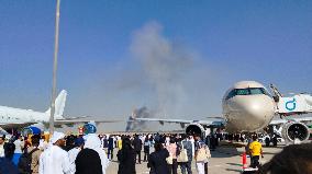 Indian Fighter Jet Crashes at Dubai Airshow