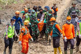 Landslide Hit A Residential Area in Pandanarum Village - Indonesia