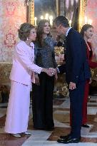 Spanish Royals At Royal Reception - Madrid