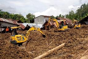 Landslide Hit A Residential Area in Pandanarum Village - Indonesia