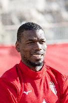 Paul Pogba During AS Monaco Training - La Turbie