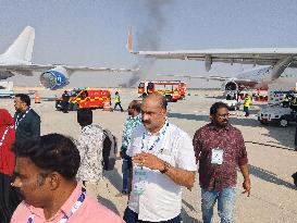 Indian Fighter Jet Crashes at Dubai Airshow
