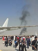 Indian Fighter Jet Crashes at Dubai Airshow