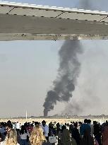 Indian Fighter Jet Crashes at Dubai Airshow