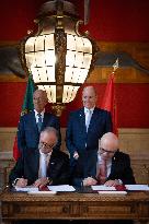 NO TABLOIDS - Prince Albert and Portuguese President at Oceanographic Museum - Monaco