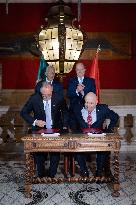 NO TABLOIDS - Prince Albert and Portuguese President at Oceanographic Museum - Monaco