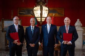 NO TABLOIDS - Prince Albert and Portuguese President at Oceanographic Museum - Monaco