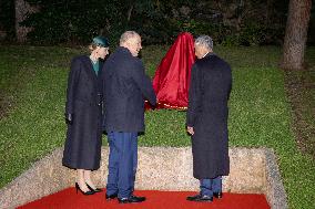 NO TABLOIDS - Prince Albert and Princess Charlene with Portuguese President At Saint-Martin Garden - Monaco