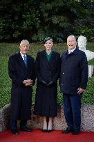 NO TABLOIDS - Prince Albert and Princess Charlene with Portuguese President At Saint-Martin Garden - Monaco