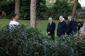 NO TABLOIDS - Prince Albert and Princess Charlene with Portuguese President At Saint-Martin Garden - Monaco