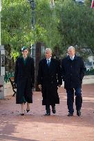NO TABLOIDS - Prince Albert and Princess Charlene with Portuguese President At Saint-Martin Garden - Monaco
