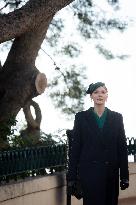 NO TABLOIDS - Prince Albert and Princess Charlene with Portuguese President At Saint-Martin Garden - Monaco