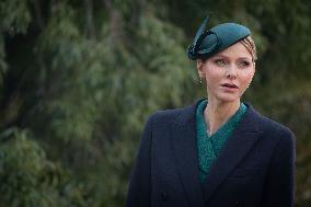 NO TABLOIDS - Prince Albert and Princess Charlene with Portuguese President At Saint-Martin Garden - Monaco