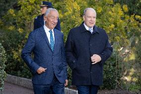 NO TABLOIDS - Prince Albert and Princess Charlene with Portuguese President At Saint-Martin Garden - Monaco