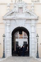 NO TABLOIDS - Prince Albert and Princess Charlene with Portuguese President At Saint-Martin Garden - Monaco