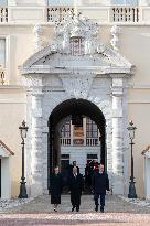 NO TABLOIDS - Prince Albert and Princess Charlene with Portuguese President At Saint-Martin Garden - Monaco