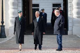 NO TABLOIDS - Prince Albert and Princess Charlene with Portuguese President At Saint-Martin Garden - Monaco
