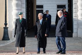 NO TABLOIDS - Prince Albert and Princess Charlene with Portuguese President At Saint-Martin Garden - Monaco