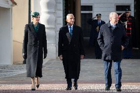 NO TABLOIDS - Prince Albert and Princess Charlene with Portuguese President At Saint-Martin Garden - Monaco