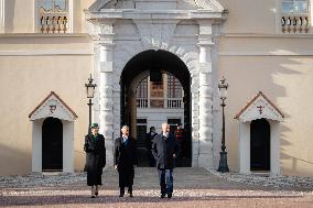 NO TABLOIDS - Prince Albert and Princess Charlene with Portuguese President At Saint-Martin Garden - Monaco