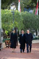 NO TABLOIDS - Prince Albert and Princess Charlene with Portuguese President At Saint-Martin Garden - Monaco