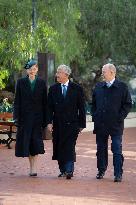 NO TABLOIDS - Prince Albert and Princess Charlene with Portuguese President At Saint-Martin Garden - Monaco