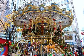 First Double Decker Carousel Christmas Opening - NYC