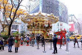 First Double Decker Carousel Christmas Opening - NYC