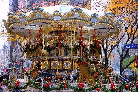 First Double Decker Carousel Christmas Opening - NYC